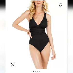 Women's Island  Goddess Tummy-Control Strappy One-Piece Swimsuit
